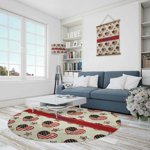 Americana Round Area Rug - IN CONTEXT