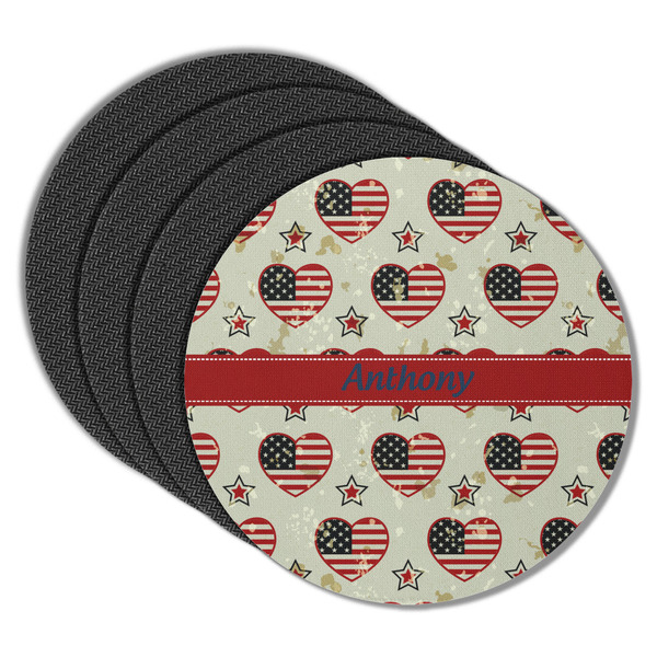 Americana Round Coaster Rubber Back - Main