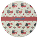Americana Round Rubber Backed Coaster (Personalized)