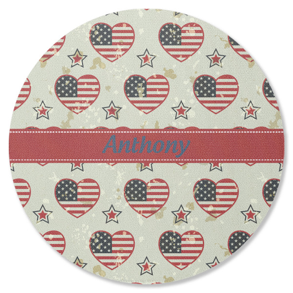 Custom Americana Round Rubber Backed Coaster (Personalized)