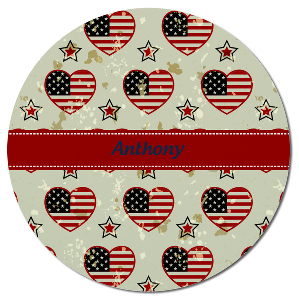 Americana Round Fridge Magnet - FRONT