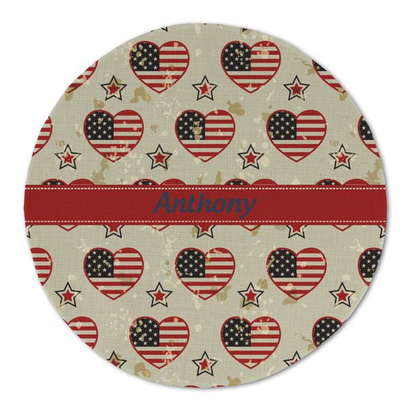 Americana Round Linen Placemats - FRONT (Double Sided)