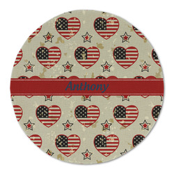 Americana Round Linen Placemat - Single Sided (Personalized)