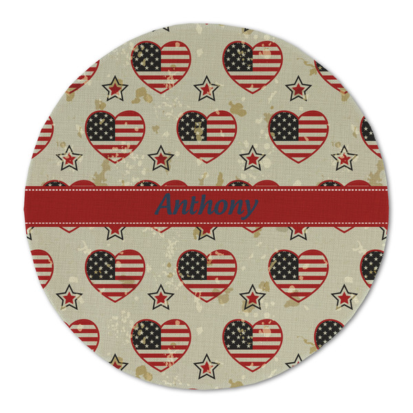Custom Americana Round Linen Placemat - Single Sided (Personalized)