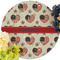 Americana Round Linen Placemats - Front (w flowers)