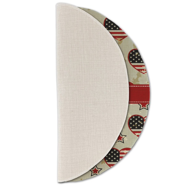 Americana Round Linen Placemats - HALF FOLDED (single sided)