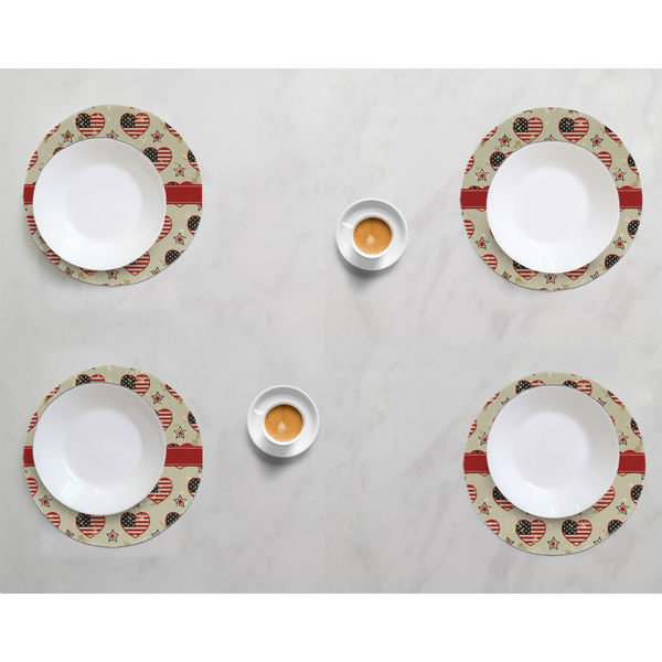 Americana Round Linen Placemats - LIFESTYLE (set of 4)