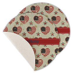 Americana Round Linen Placemat - Single Sided - Set of 4 (Personalized)