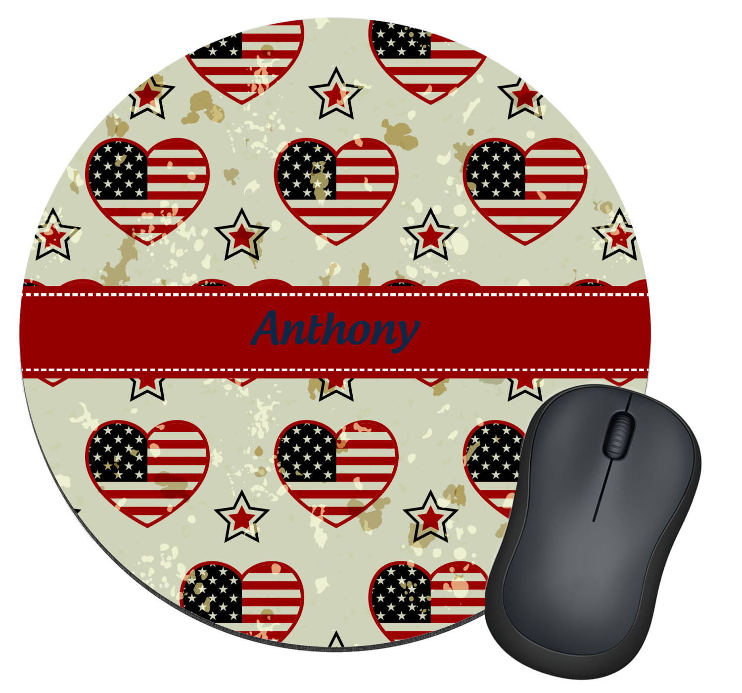 Americana Round Mouse Pad (Personalized) YouCustomizeIt