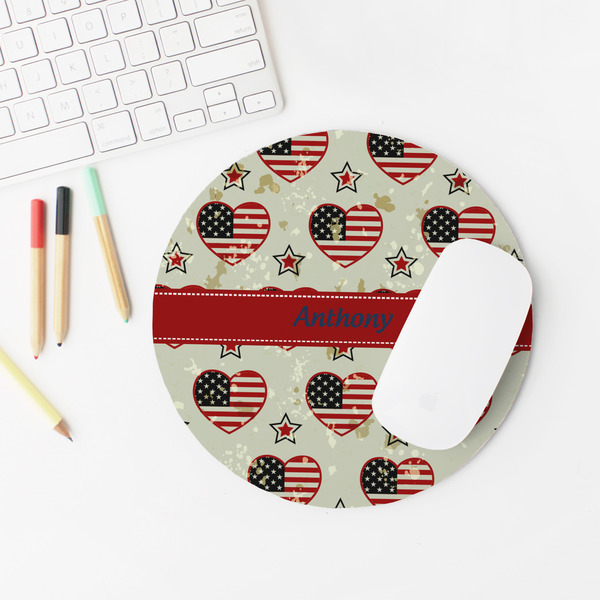 Americana Round Mousepad - LIFESTYLE 2
