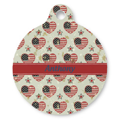 Americana Round Pet ID Tag - Large (Personalized)
