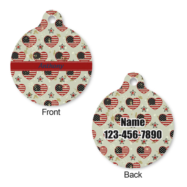 Americana Round Pet Tag - Front & Back