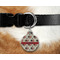 Americana Round Pet Tag on Collar & Dog