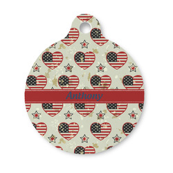 Americana Round Pet ID Tag - Small (Personalized)