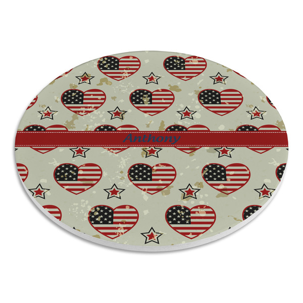 Americana Round Stone Trivet - Angle View
