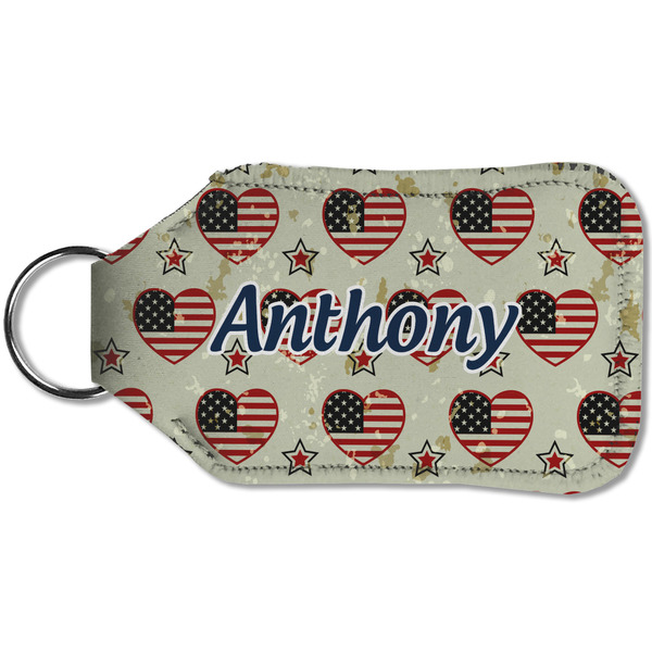 Americana Sanitizer Holder Keychain - Small (Back)