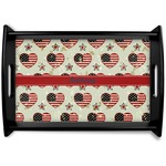 Americana Black Wooden Tray - Small (Personalized)