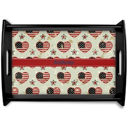 Americana Black Wooden Tray - Small (Personalized)