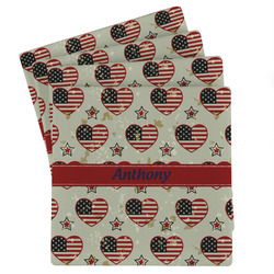 Americana Absorbent Stone Coasters - Set of 4 (Personalized)