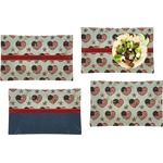 Americana Set of 4 Glass Rectangular Lunch / Dinner Plate (Personalized)