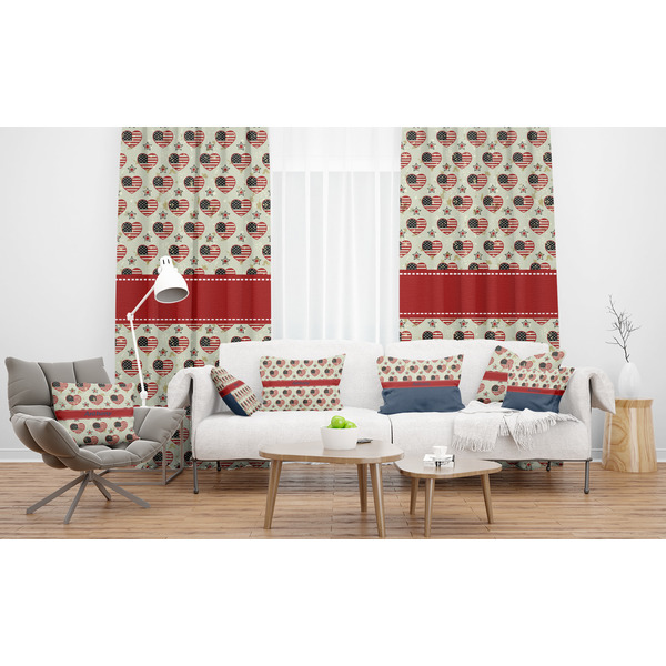 Americana Sheer and Custom Curtains in Room with Matching Pillows