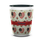 Americana Ceramic Shot Glass - 1.5 oz - Two Tone - Set of 4 (Personalized)