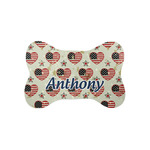 Americana Bone Shaped Dog Food Mat (Small) (Personalized)