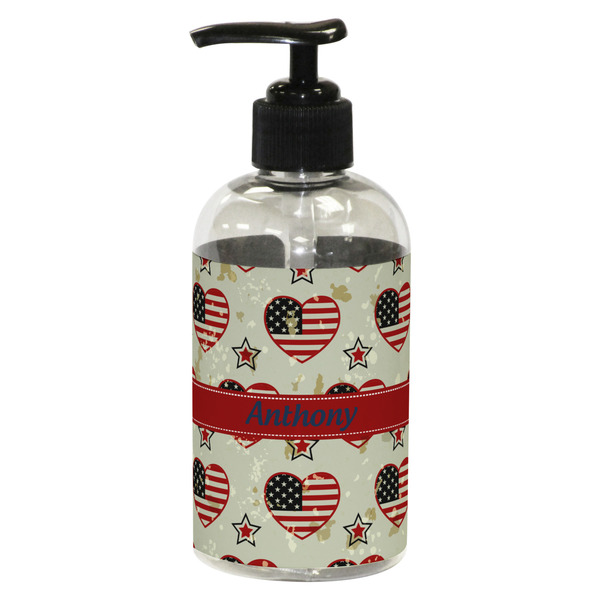 Custom Americana Plastic Soap / Lotion Dispenser (8 oz - Small - Black) (Personalized)