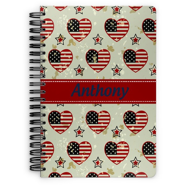 Custom Americana Spiral Notebook - 7x10 w/ Name or Text