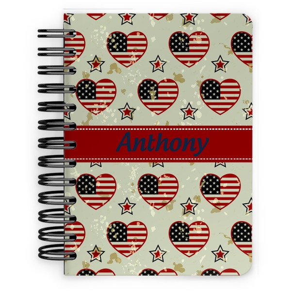 Custom Americana Spiral Notebook - 5x7 w/ Name or Text