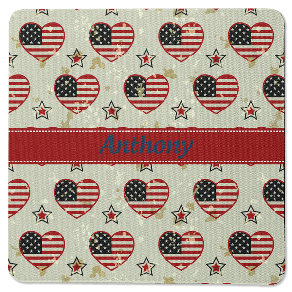 Americana Square Coaster Rubber Back - Single