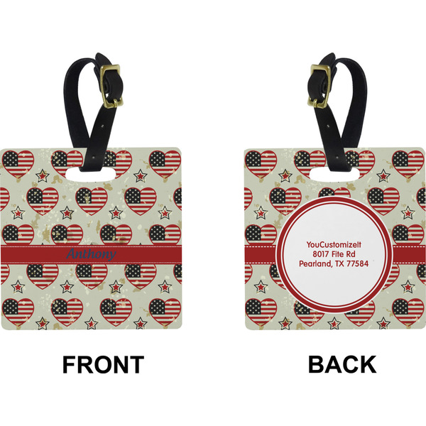 Americana Square Luggage Tag (Front + Back)
