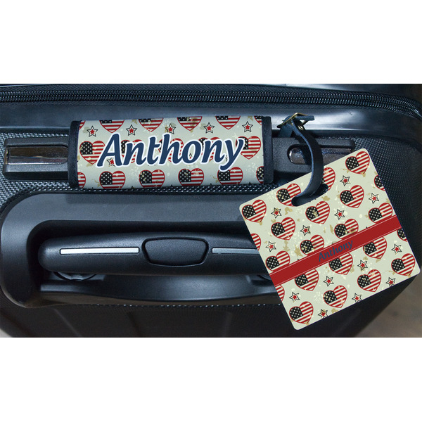 Americana Square Luggage Tag & Handle Wrap - In Context