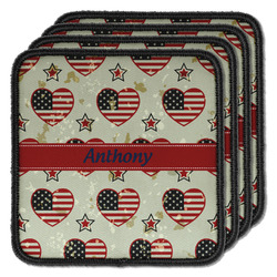 Americana Iron On Square Patches - Set of 4 w/ Name or Text