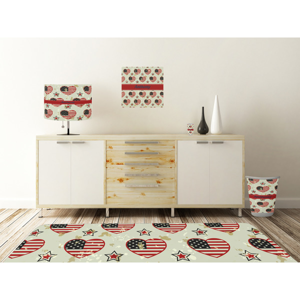 Americana Square Wall Decal Wooden Desk