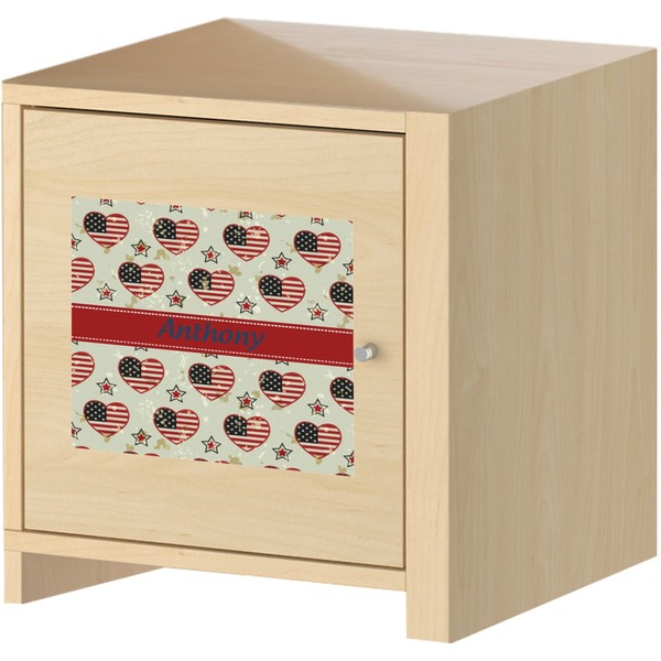 Americana Square Wall Decal on Wooden Cabinet