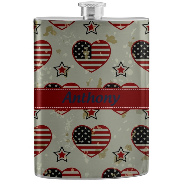 Custom Americana Stainless Steel Flask (Personalized)