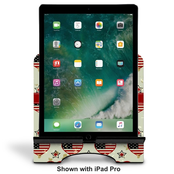 Americana Stylized Tablet Stand - Front with ipad
