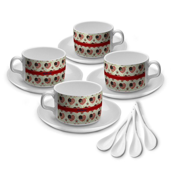 Custom Americana Tea Cup - Set of 4 (Personalized)
