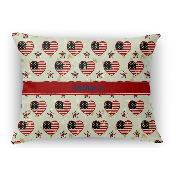 Custom Americana Rectangular Throw Pillow Case (Personalized)