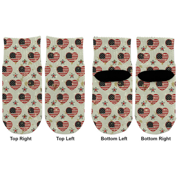 Americana Toddler Ankle Socks - Double Pair - Front and Back - Apvl