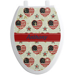 Americana Toilet Seat Decal - Elongated (Personalized)