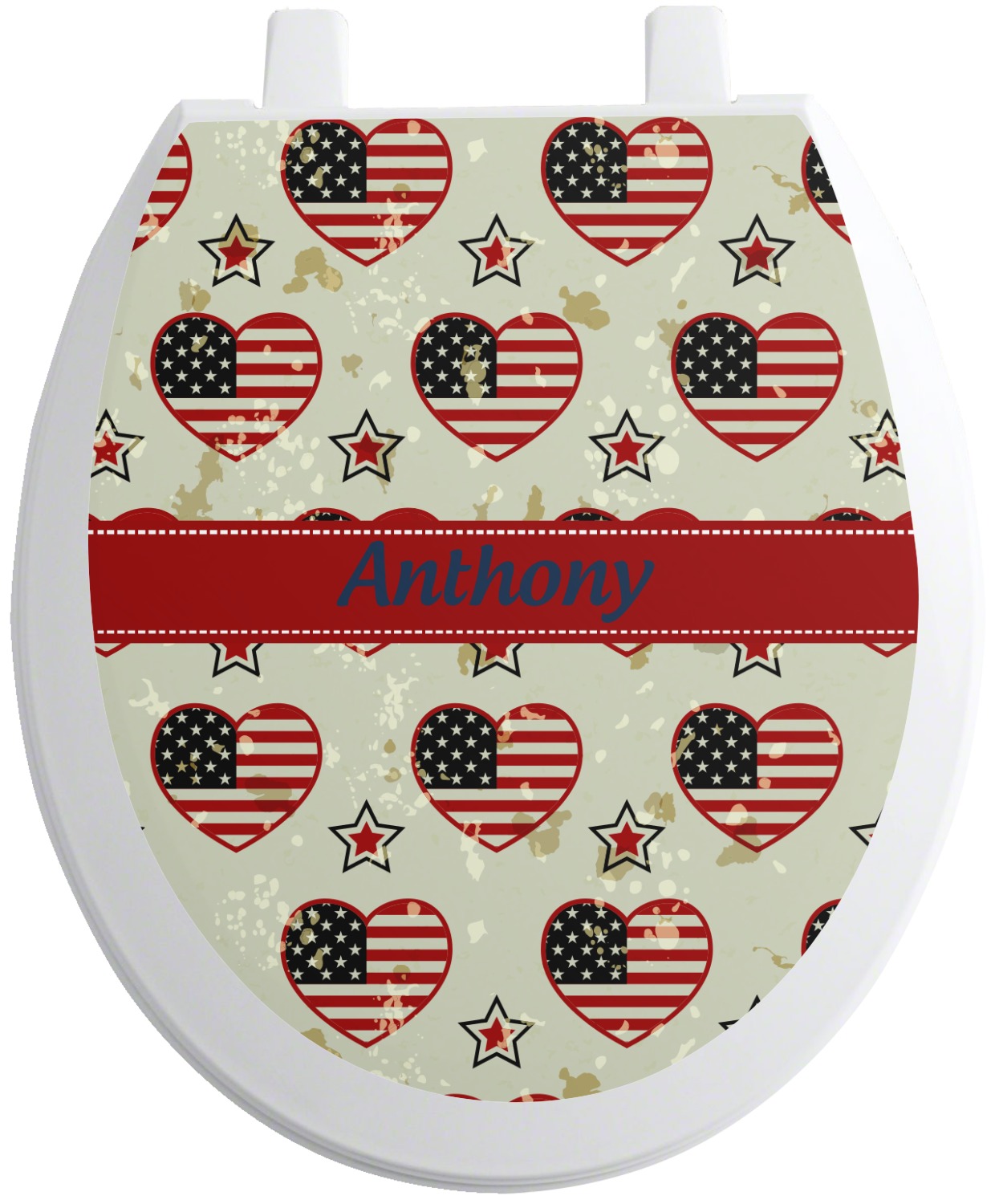 Custom Americana Toilet Seat Decal (Personalized) YouCustomizeIt