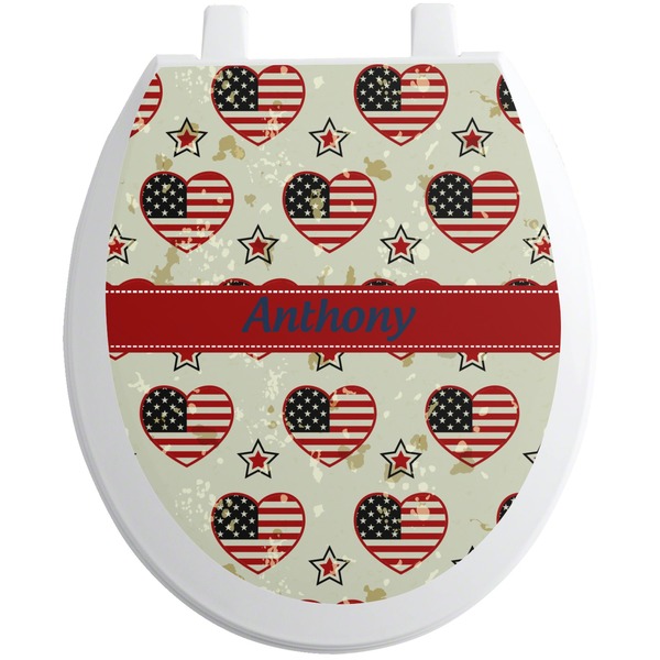 Custom Americana Toilet Seat Decal - Round (Personalized)