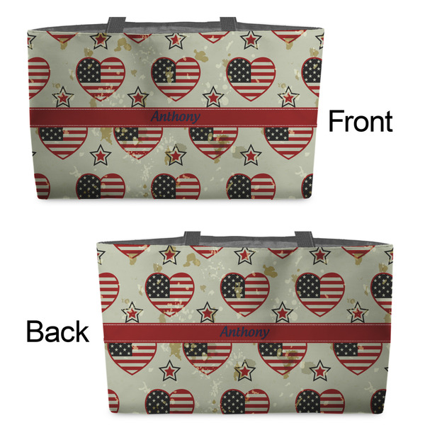 Americana Tote w/Black Handles - Front & Back Views