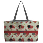 Americana Beach Totes Bag - w/ Black Handles (Personalized)