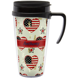 Americana Acrylic Travel Mug with Handle (Personalized)