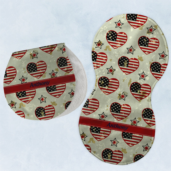 Americana Two Peanut Shaped Burps - Open and Folded