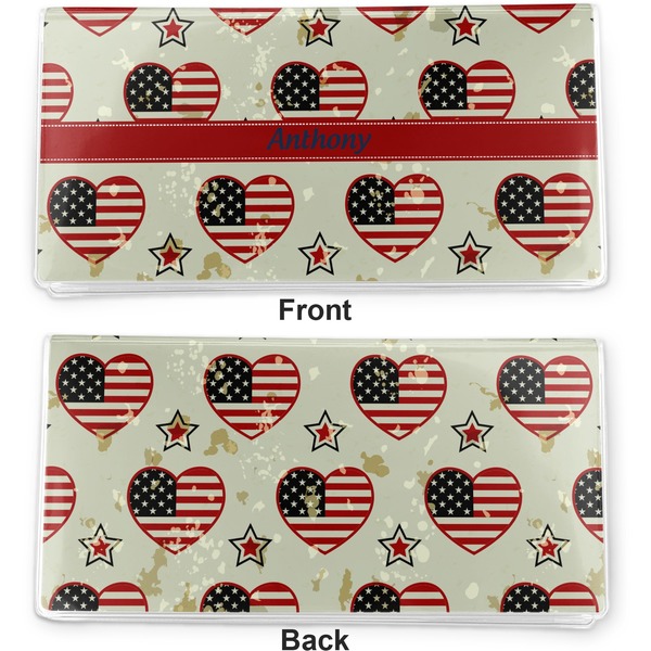 Americana Vinyl Check Book Cover - Front and Back