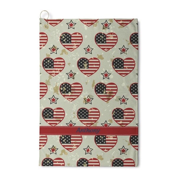 Custom Americana Waffle Weave Golf Towel (Personalized)